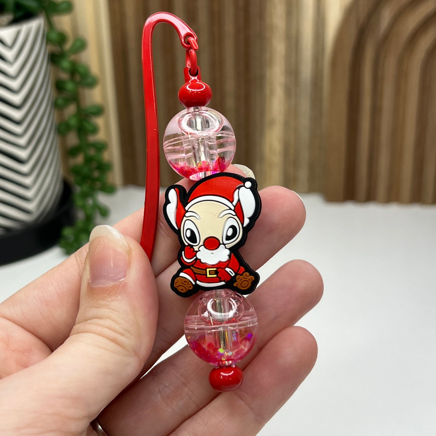 Santa Alien Beaded Bookmark